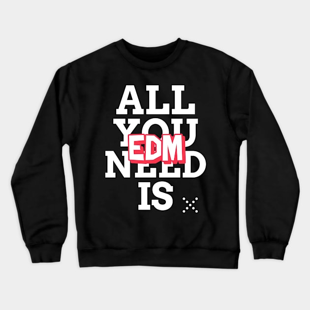 EDM is all you need! Techno Raver Crewneck Sweatshirt by T-Shirt Dealer